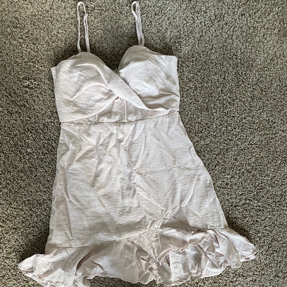 SAINTS + SECRETS Linen Ruffle Dress